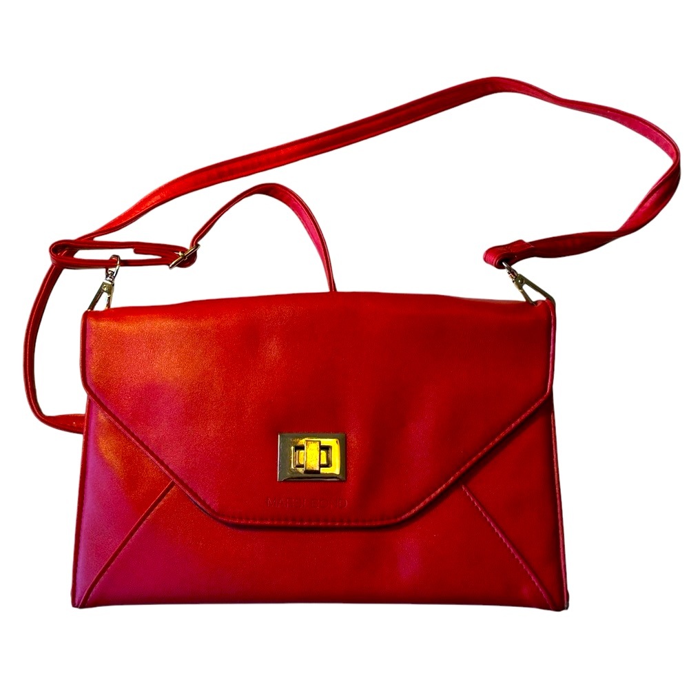 Nice Red Marsi Bond Small Ava Envelope Designer Shoulder Bag Clutch Purse MINTY